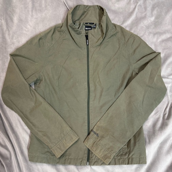 Bench Womens XL Olive Green Light Utility Zip Jacket | Minimalist Fall Staple - Picture 9 of 10